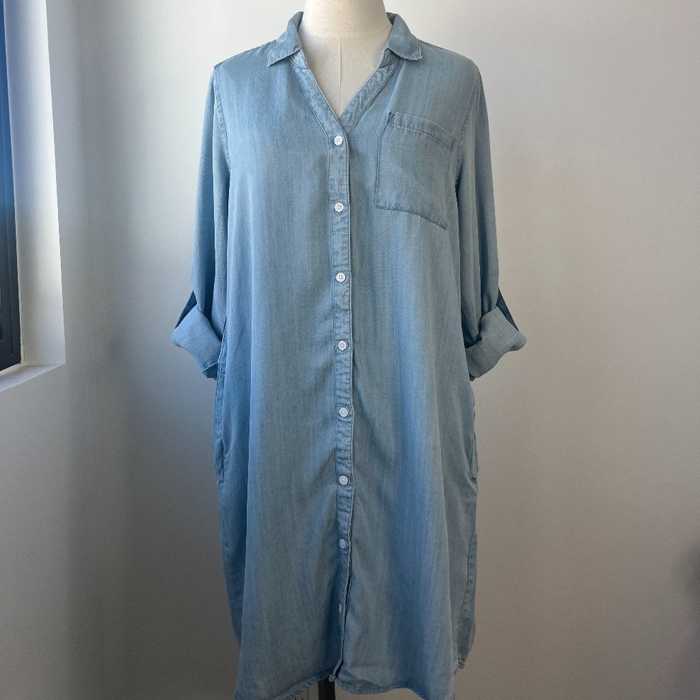 Thread & Supply Light Blue Denim Midi Shirt Dress